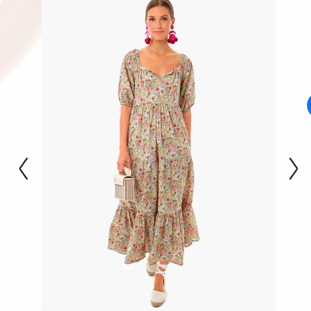 NWT Roller Rabbit Elysian Day Zara Puff Sleeve Poplin Dress - Picture 6 of 14